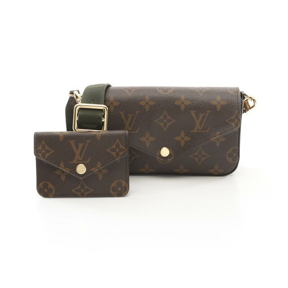Louis Vuitton Multi Pochette Felicie Shoulder Bag Brown Green - Picture 1 of 7
